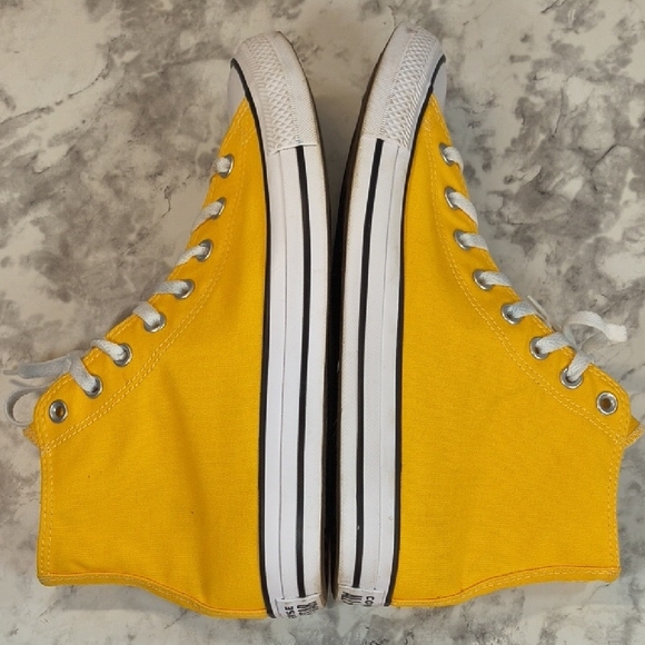 Converse All Star Yellow High-Top Sneakers , Women's 11.5 , Mens 9.5 - Picture 6 of 10